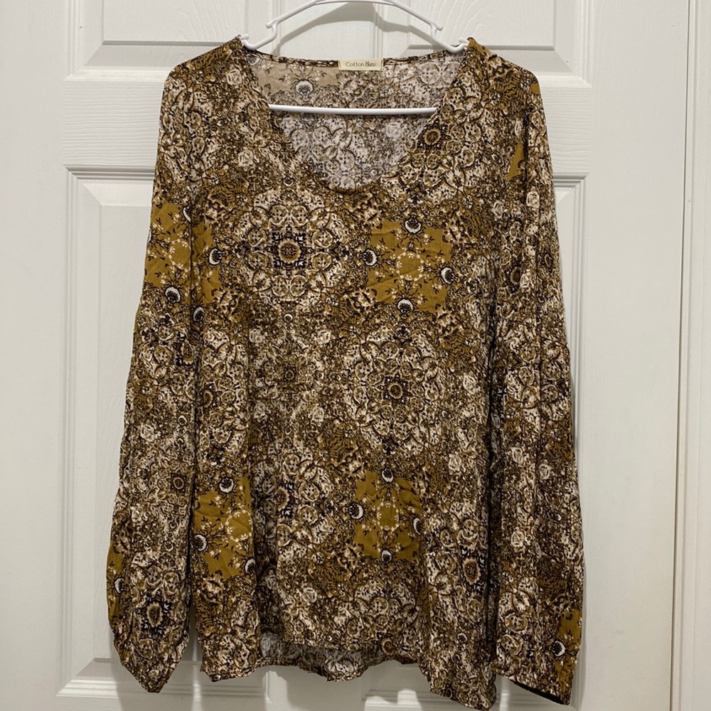 3/$10 ❤️❤️❤️ Cotton Bleu Mustard Top BRAND NEW